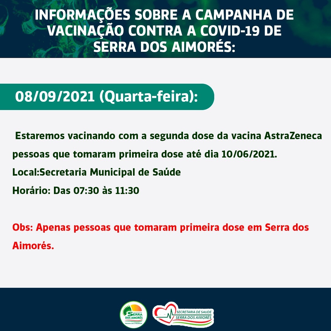 Informações Sobre A Campanha De Vacinação Contra A Covid-19 De Serra Dos Aimorés